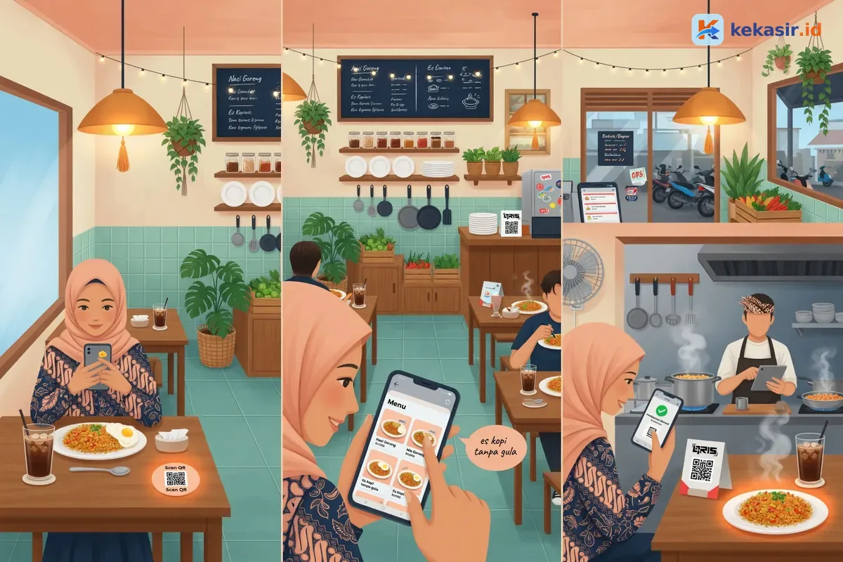 Alur pesanan dari kasir ke dapur di restoran