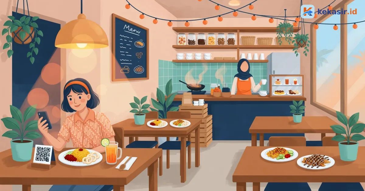 Contoh Alur: Cafe Ramai Pakai Self Order QR saat Peak Season