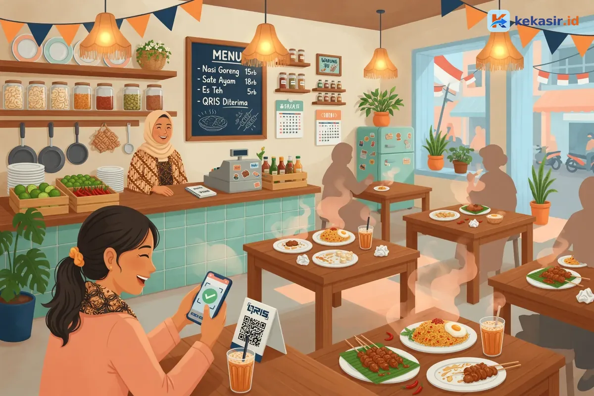 Pemilik cloud kitchen membagikan tautan katalog menu ke pelanggan lewat ponsel