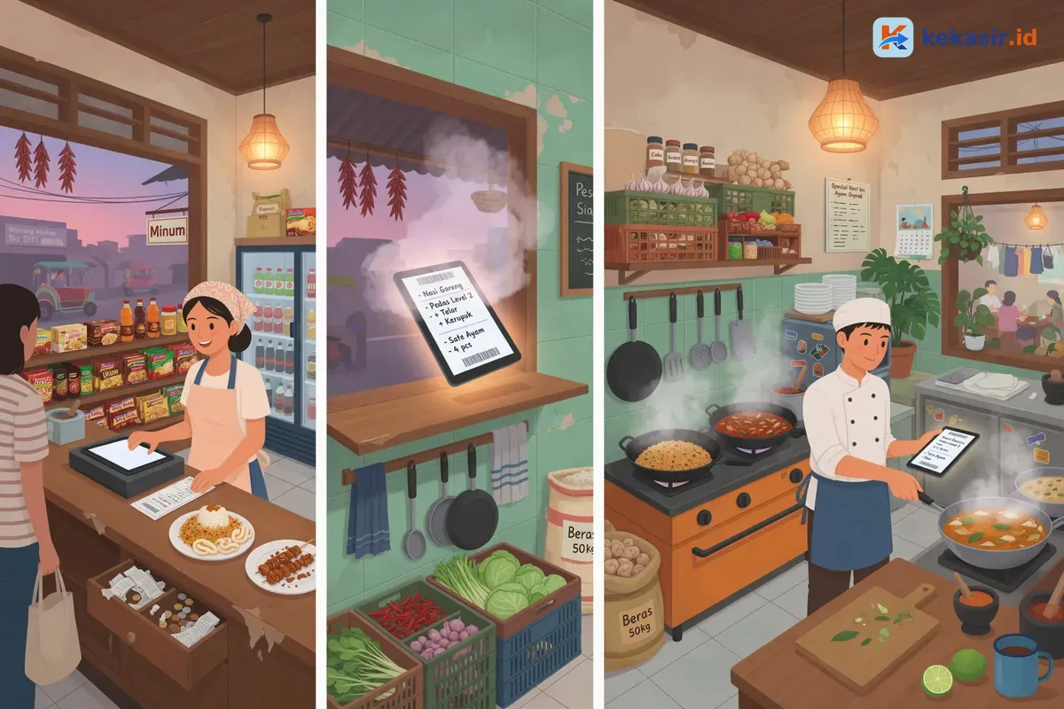 Alur pesanan dari kasir ke dapur di restoran