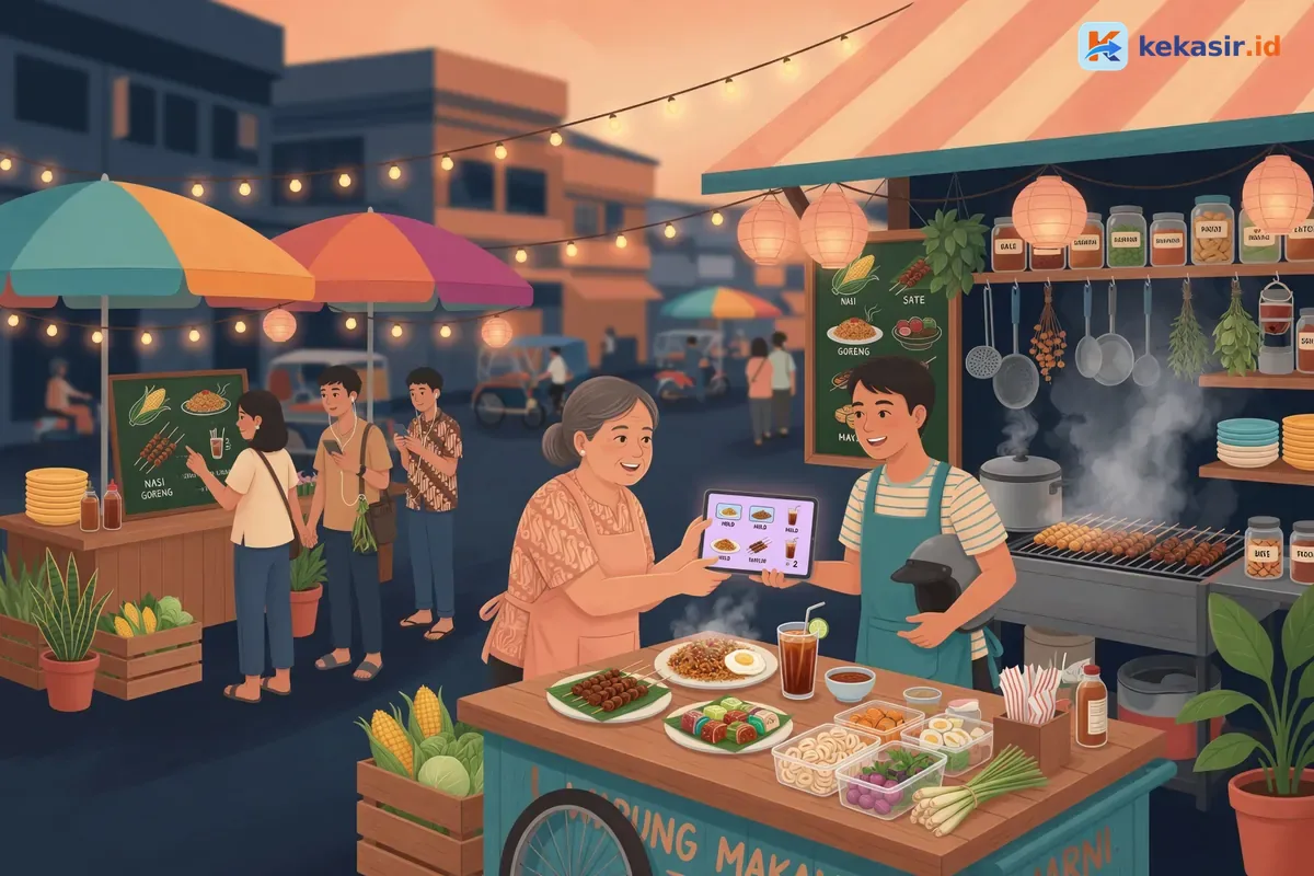 Alur serah terima pesanan tertahan antar kasir di booth