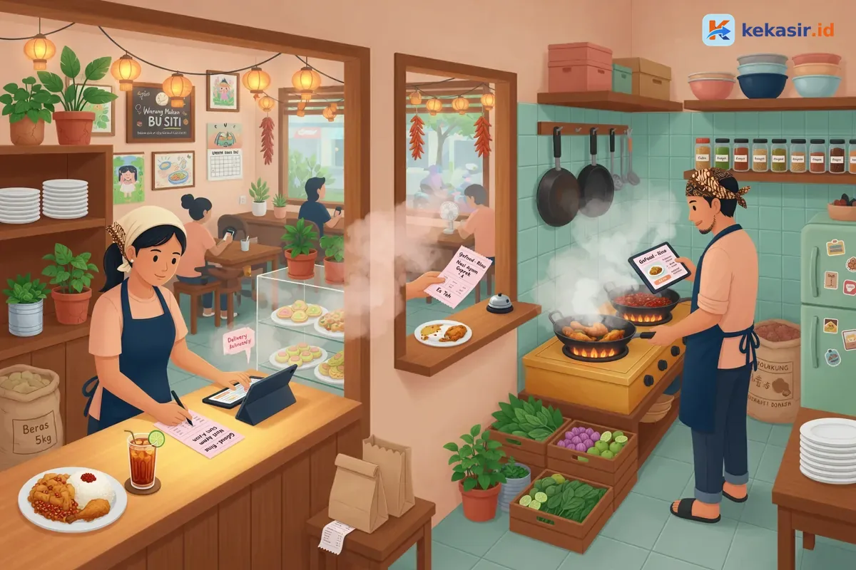 Alur pesanan dari kasir ke dapur di restoran