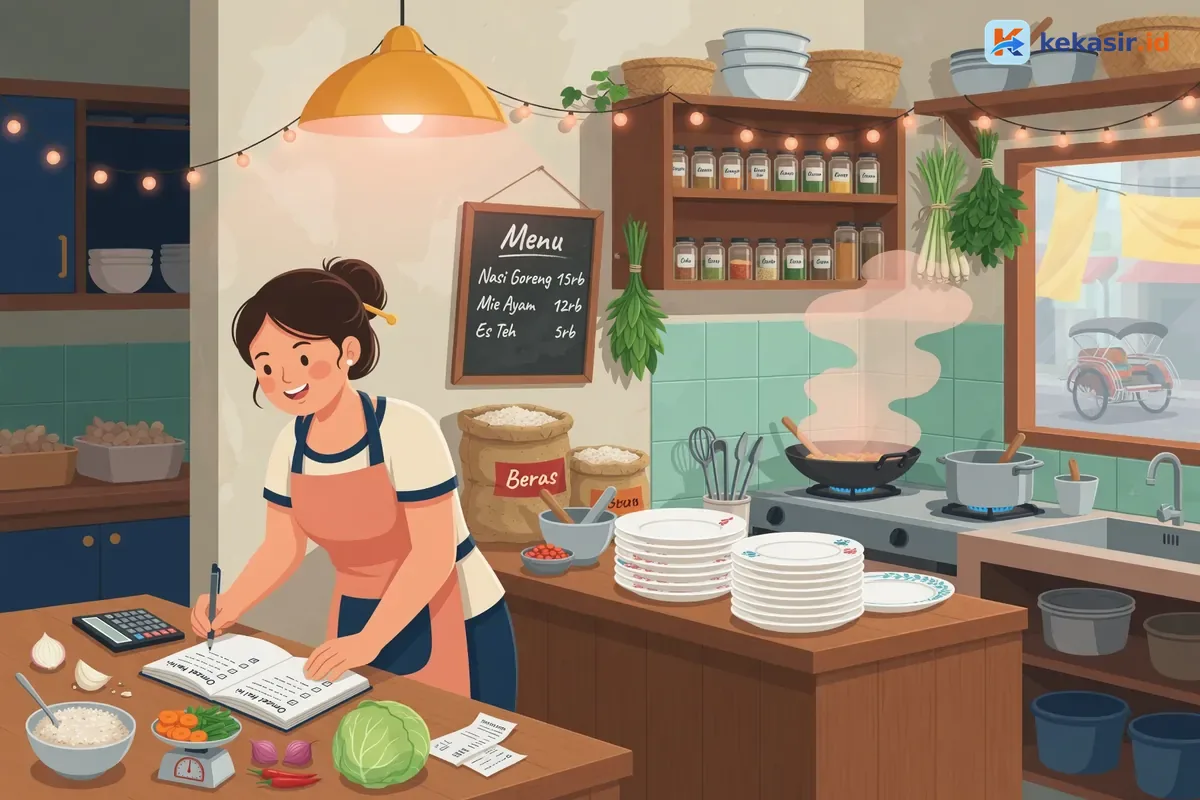 Ilustrasi pelanggan melakukan pembayaran QRIS di lapak kaki lima